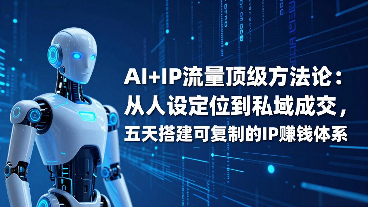 AI+IP顶级方法论：从人设定位到私域成交，五天搭建可复制的IP赚钱体系-项目资源网