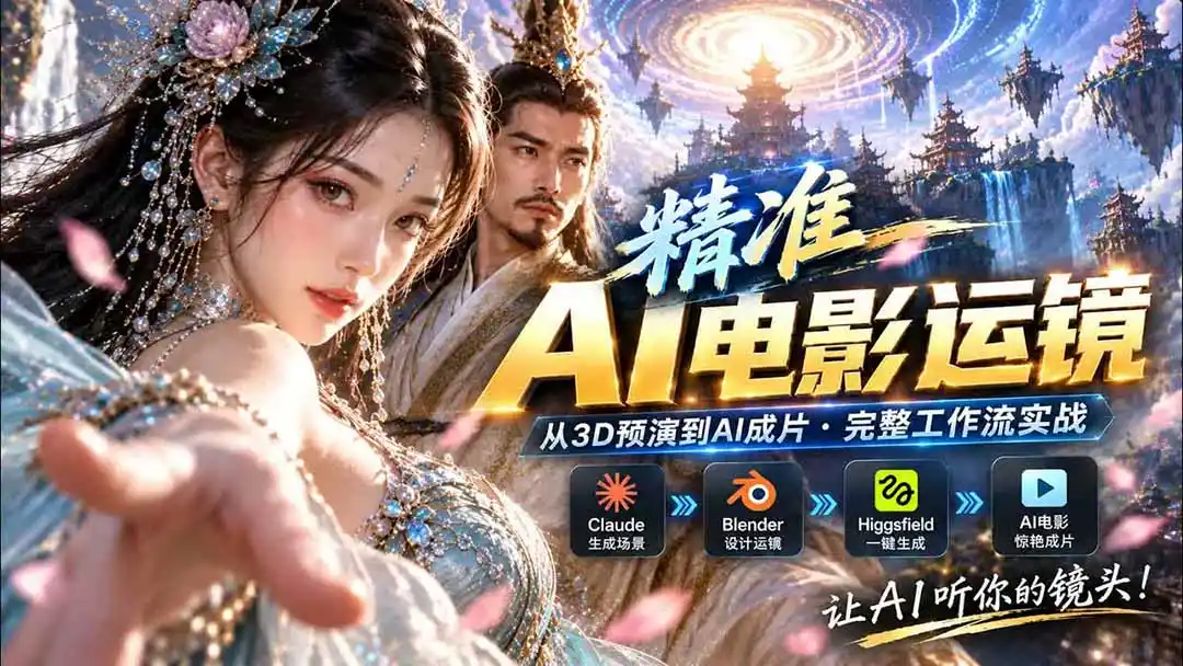AI视频终于能精准运镜了！Claude + Blender + Higgsfield 免费插件实测-项目资源网