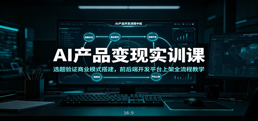 AI产品变现实训课：选题验证商业模式搭建，前后端开发平台上架全流程教学-项目资源网