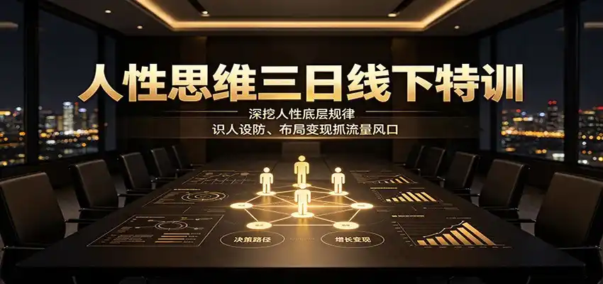 人性思维三日线下特训：深挖人性底层规律，识人设防、布局变现抓流量风口-项目资源网