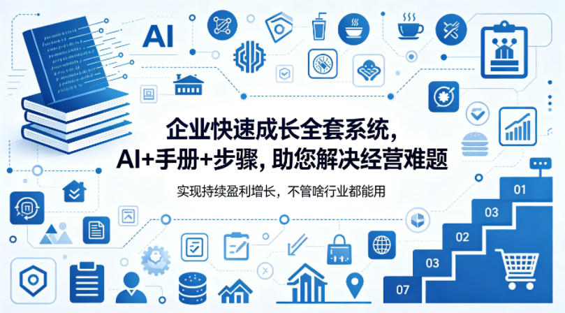 企业快速成长全套系统，AI+手册+步骤，助您解决经营难题，实现持续盈利增长，不管啥行业都能用-项目资源网