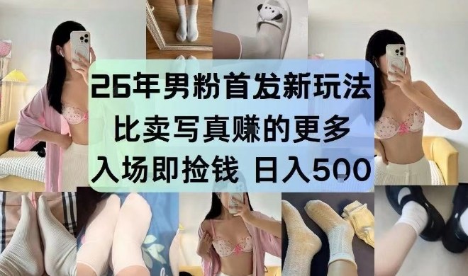 26年男粉首发最新3.0玩法，独此一家，比卖写真賺的更多，入场即捡钱，日入5张【揭秘】-项目资源网