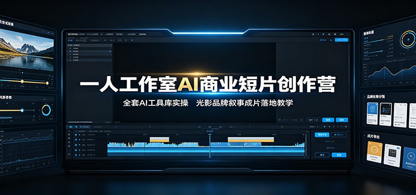 一人工作室AI商业短片创作营：全套AI工具库实操，光影品牌叙事成片落地教学-项目资源网