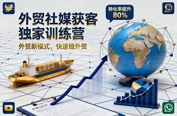 外贸社媒获客独家训练营，外贸新模式，快速做外贸(更新26年4月)-项目资源网