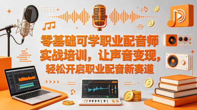 零基础可学职业配音师实战培训，让声音变现，轻松开启职业配音新赛道-项目资源网