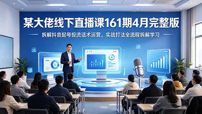 某大佬线下直播课161期4月完整版，拆解抖音起号投流话术运营，实战打法全流程拆解学习-项目资源网