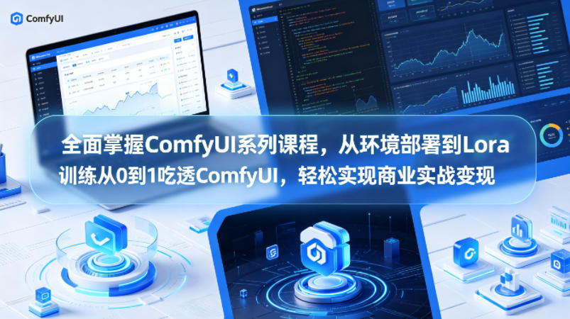全面掌握ComfyUI系列课程，从环境部署到Lora训练从0到1吃透ComfyUI，轻松实现商业实战变现-项目资源网