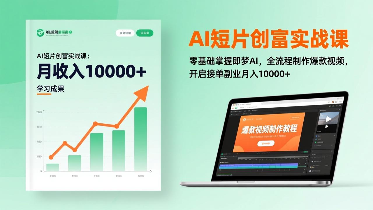 AI短片创富实战课:零基础掌握即梦AI,全流程制作爆款视频,开启接单副业月入10000+(更新-项目资源网