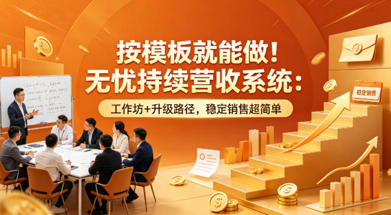 按模板就能做！无忧持续营收系统：工作坊+升级路径，稳定销售超简单【原创双语字幕】-项目资源网