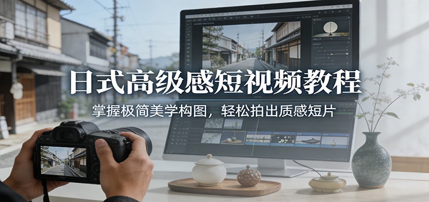 日式高级感短视频教程：掌握极简美学构图，轻松拍出质感短片-项目资源网