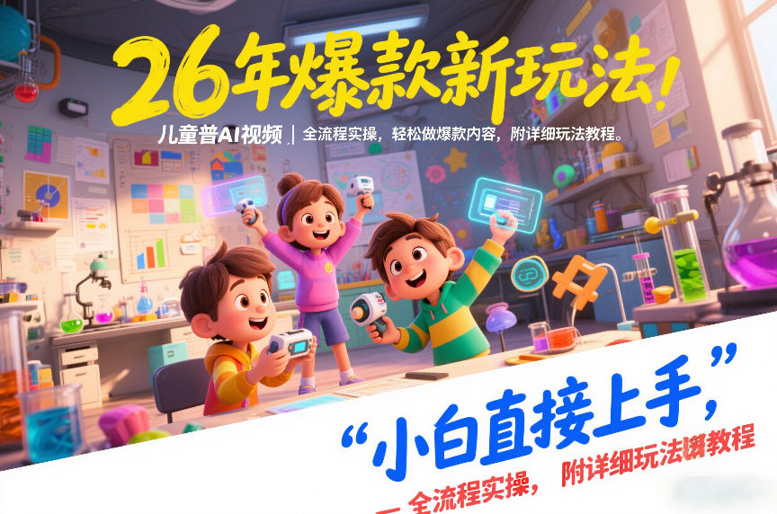 26年爆款新玩法，儿童科普AI视频，全流程实操，轻松做爆款内容，小白直接上手，附详细玩法教程-项目资源网