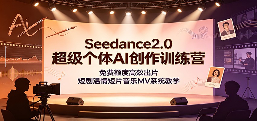 Seedance2.0超级个体AI创作训练营：免费额度高效出片，短剧温情短片音乐MV系统教学-项目资源网
