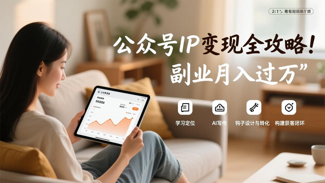 公众号IP变现全攻略,学习定位、AI写作、钩子设计与转化,构建获客闭环,副业月入过万-项目资源网