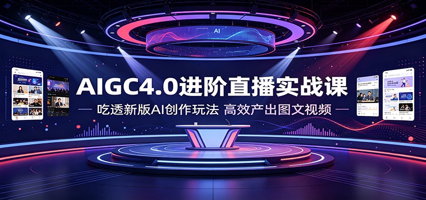 AIGC4.0进阶直播实战课：吃透新版AI创作玩法，高效产出图文视频-项目资源网