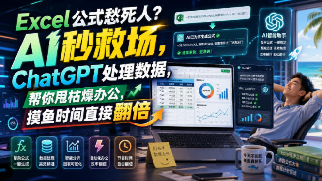 Excel公式愁死人?AI秒救场,ChatGPT处理数据,帮你甩枯燥办公,摸鱼时间直接翻倍【原创双语字幕】