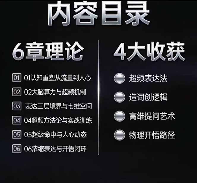 马大个高维表达全套实战课，跳出普通口才教学，大脑超频训练打造原创思想IP体系-项目资源网