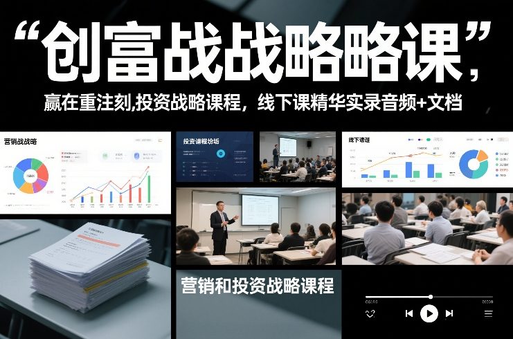 创富战略课,赢在重注时刻,营销和投资战略课程,线下课精华实录音频+文档-项目资源网