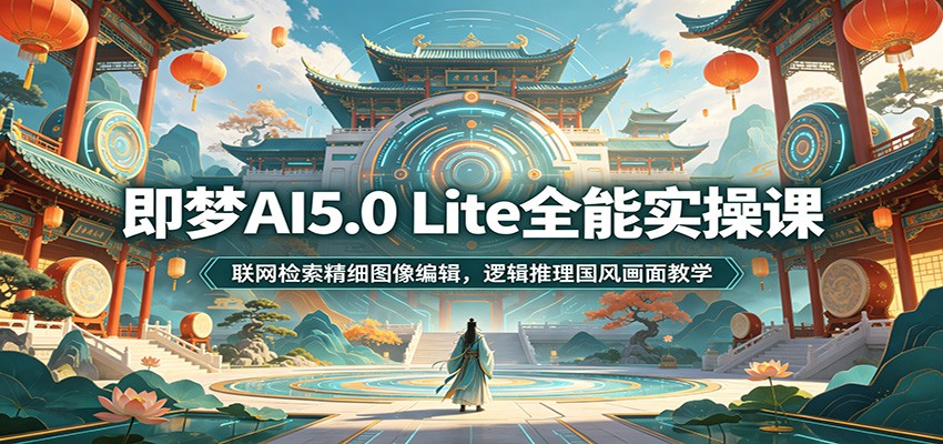 即梦AI5.0 Lite全能实操课：联网检索精细图像编辑，逻辑推理国风画面教学-项目资源网