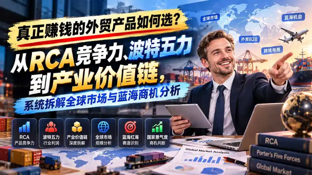 真正赚钱的外贸B2B产品如何选?从RCA竞争力、波特五力到产业价值链,系统拆解全球市场与蓝海商机分析-项目资源网