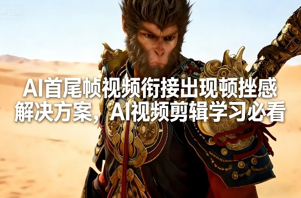 AI首尾帧视频衔接出现顿挫感解决方案，AI视频剪辑学习必看-项目资源网