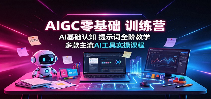 AIGC零基础训练营:AI基础认知,提示词全阶教学,多款主流AI工具实操课程-项目资源网