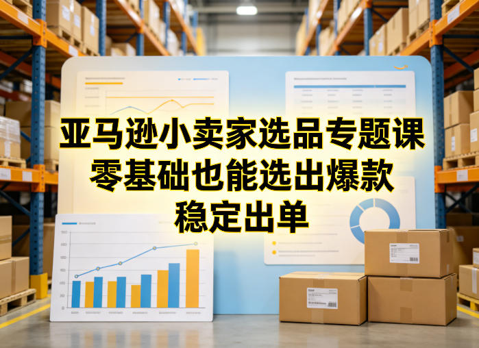 亚马逊小卖家选品专题课，零基础也能选出爆款，稳定出单-项目资源网