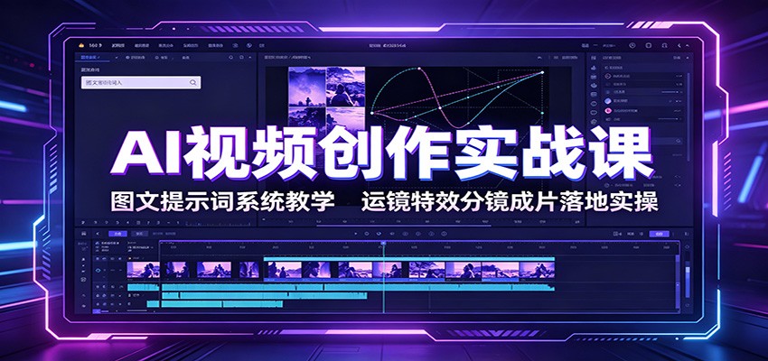 AI视频创作实战课：图文提示词系统教学，运镜特效分镜成片落地实操-项目资源网
