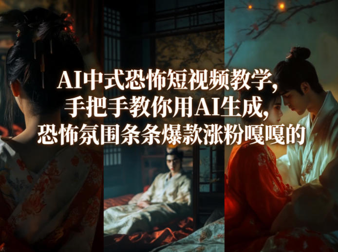 AI中式恐怖短视频教学，手把手教你用AI生成，恐怖氛围条条爆款涨粉嘎嘎的-项目资源网