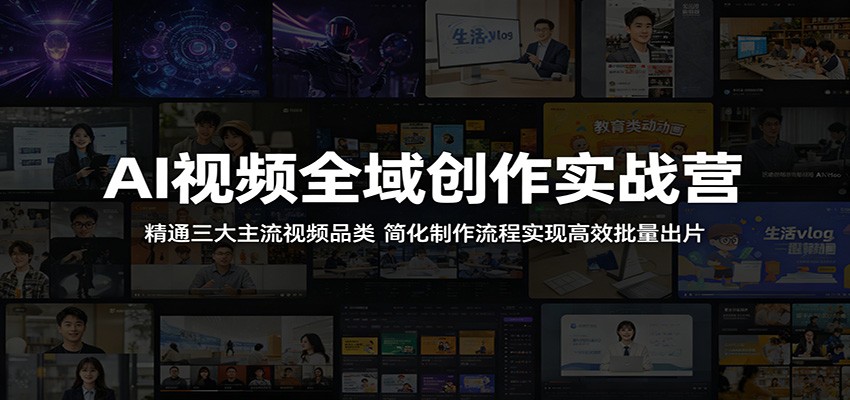 AI视频全域创作实战营：精通三大主流视频品类，简化制作流程实现高效批量出片-项目资源网