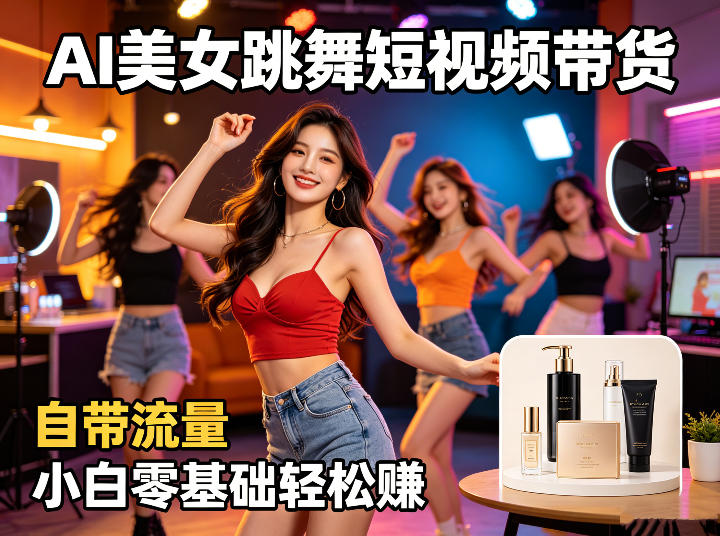 AI美女跳舞短视频带货：自带流量，小白零基础轻松賺，详细拆解-项目资源网
