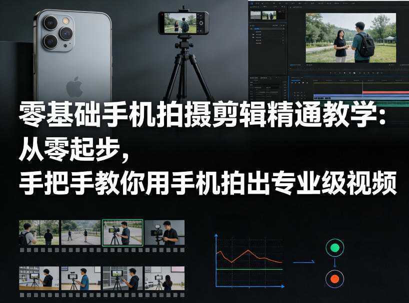 零基础手机拍摄剪辑精通教学：从零起步，手把手教你用手机拍出专业级视频-项目资源网