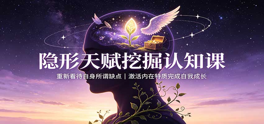 隐形天赋挖掘认知课：重新看待自身所谓缺点，激活内在特质完成自我成长-项目资源网
