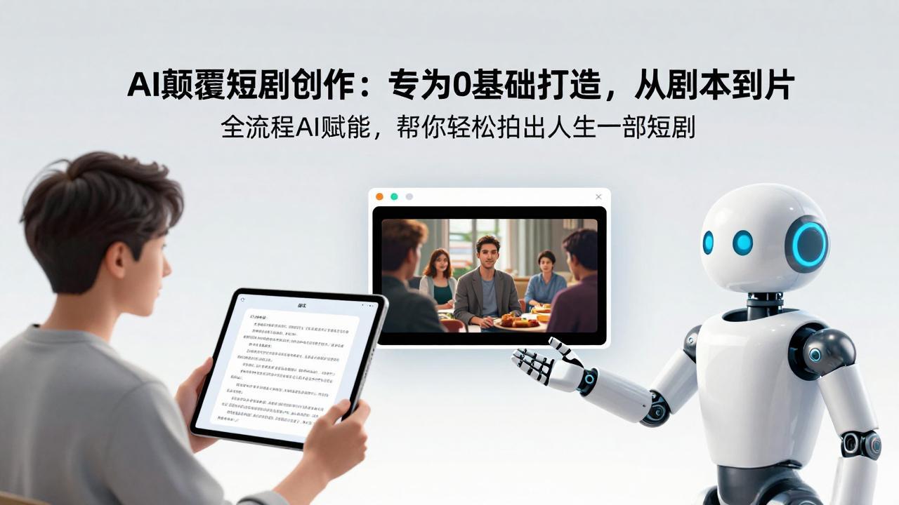 AI颠覆短剧创作：专为0基础打造，从剧本到成片全流程AI赋能，帮你轻松拍出人生第一部短剧-项目资源网