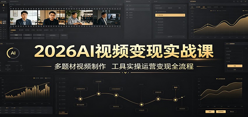 2026AI视频变现实战课：多题材视频制作，工具实操运营变现全流程-项目资源网