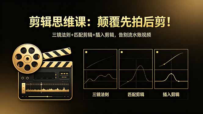剪辑思维课:颠覆先拍后剪!三镜法则+匹配剪辑+插入剪辑,告别流水账视频-项目资源网