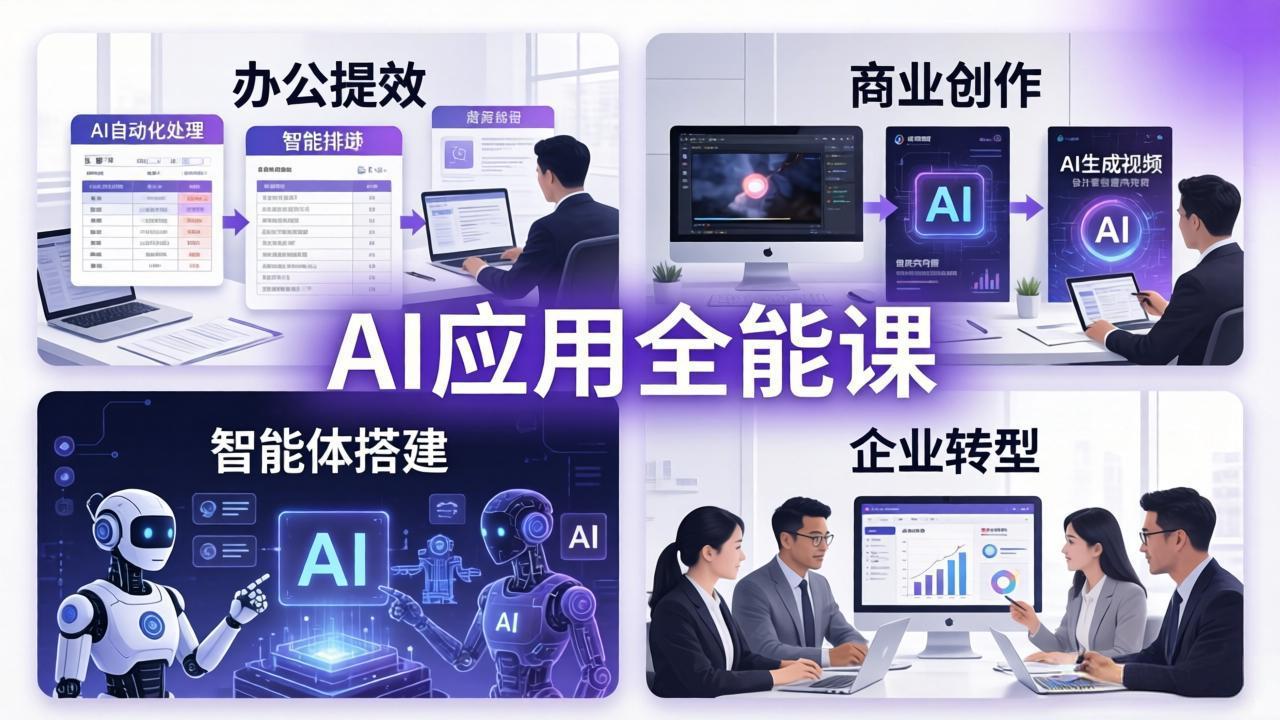 AIGC 应用师全能课-更新：办公提效、商业创作、智能体搭建、企业转型，一站式学会AI应用-项目资源网