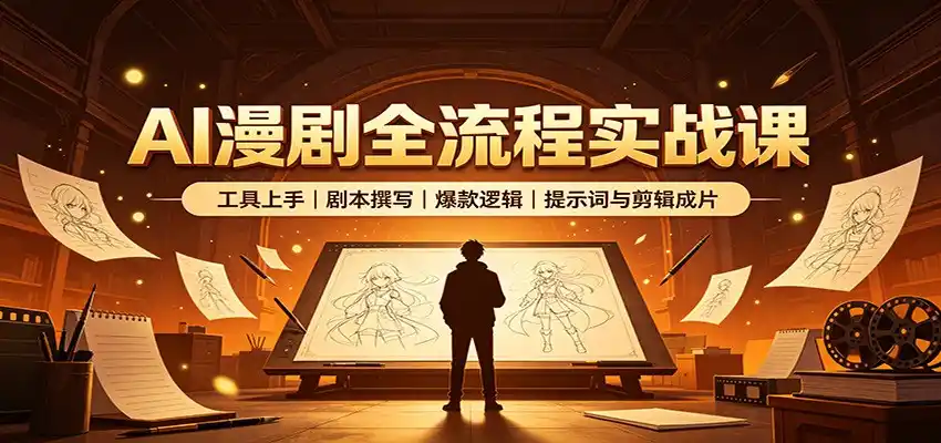 AI漫剧全流程实战课:工具上手、剧本撰写、爆款逻辑、提示词与剪辑成片-项目资源网