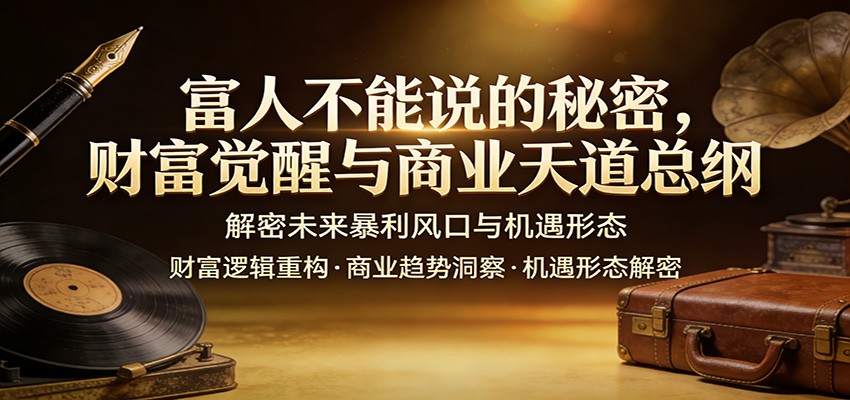 富人不能说的秘密，财富觉醒与商业天道总纲，解密未来暴利风口与机遇形态-项目资源网