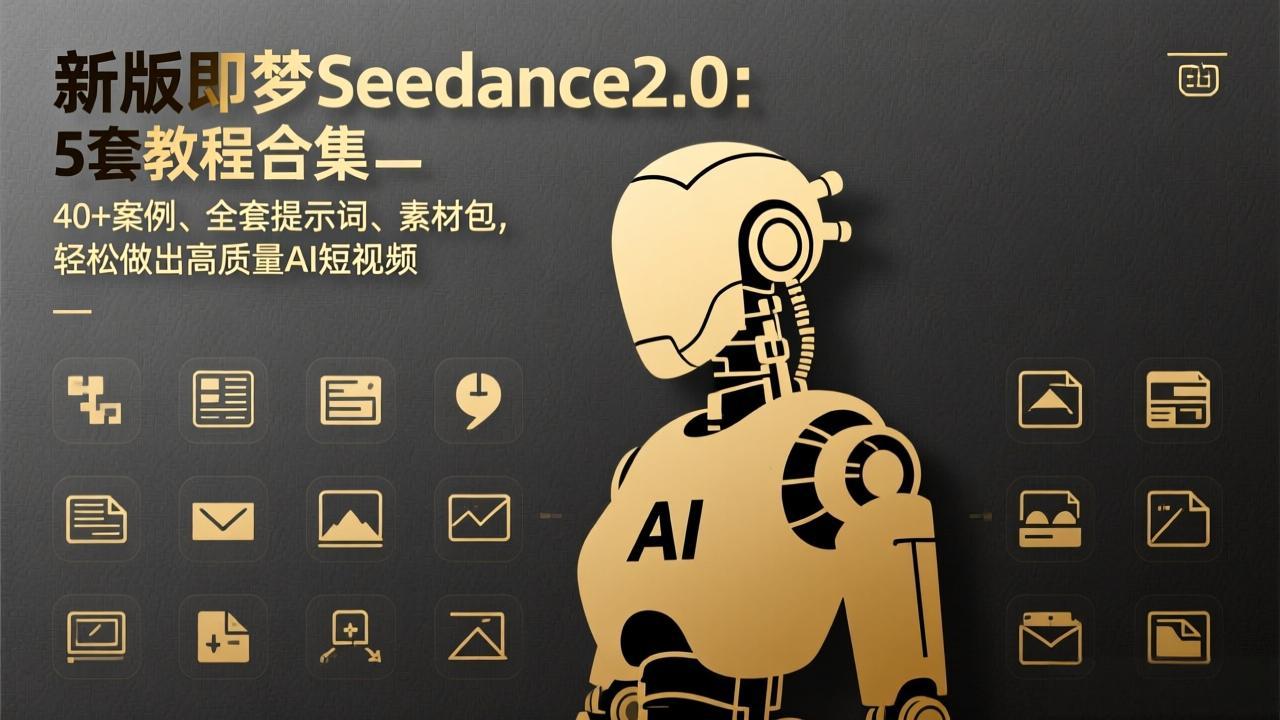 新版即梦Seedance2.0：5套教程合集，40+案例、全套提示词、素材包，轻松做出高质量AI短视频-项目资源网