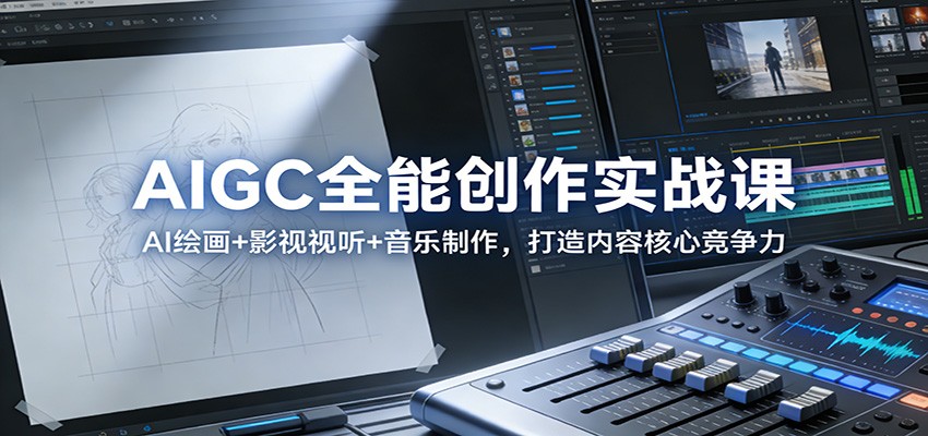 AIGC全能创作实战课：AI绘画+影视视听+音乐制作，打造内容核心竞争力-项目资源网