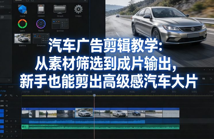 汽车广告剪辑教学：从素材筛选到成片输出，新手也能剪出高级感汽车大片-项目资源网