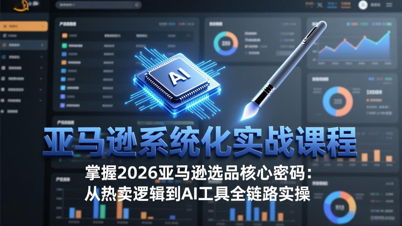 亚马逊系统化实战课-更新3月：2026最新选品方法论，从热卖原因分析到AI作图，提升选品成功率-项目资源网