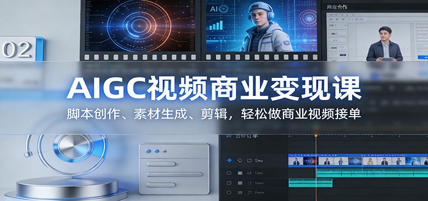AIGC视频商业变现课：脚本创作、素材生成、剪辑，轻松做商业视频接单-项目资源网