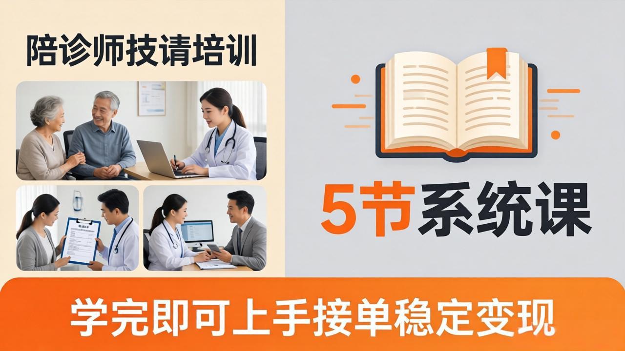 想做陪诊师不知从何下手？5节系统课教你掌握核心技能，学完即可上手接单稳定变现-项目资源网