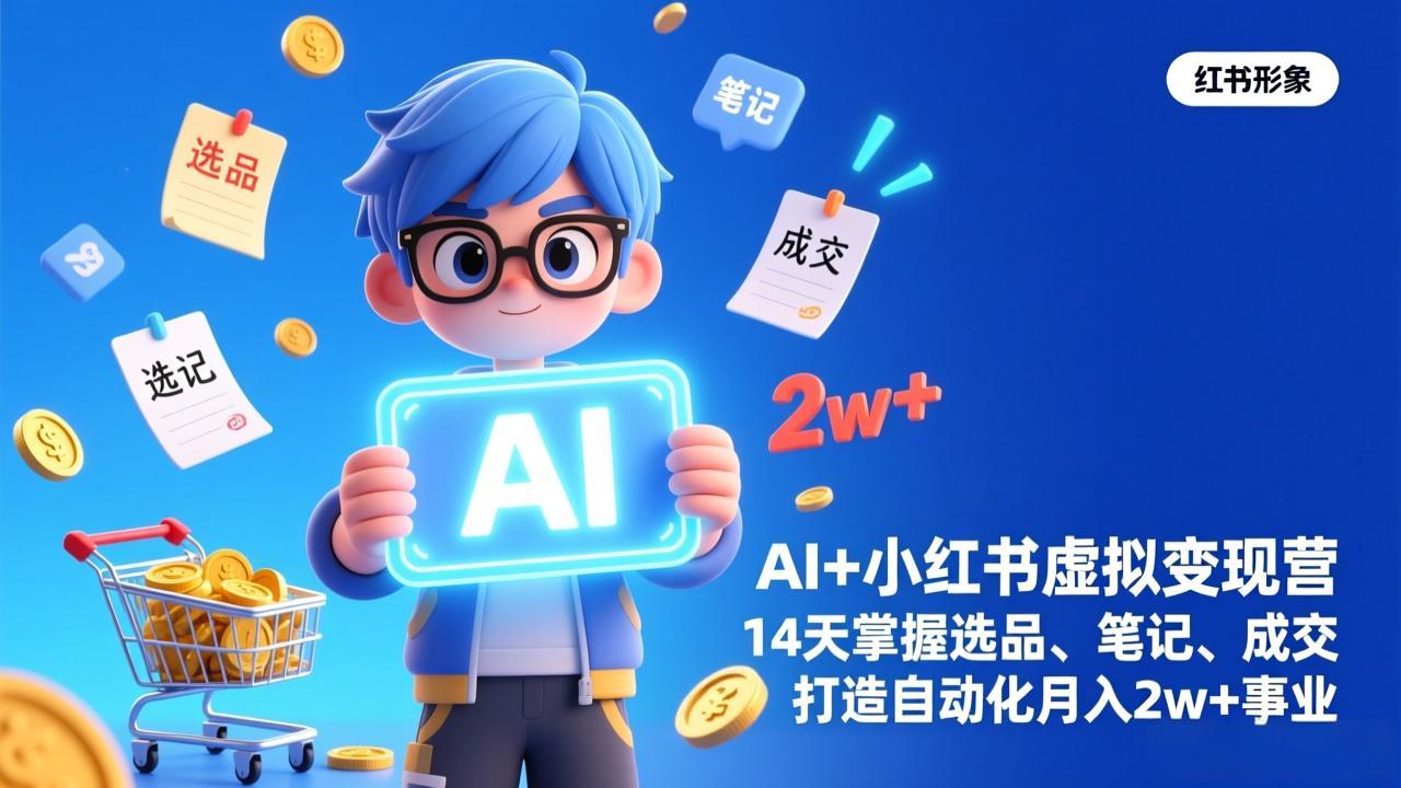 AI+小红书虚拟变现营(完结-项目资源网