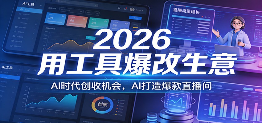 2026用工具爆改生意，AI时代创收机会，AI打造爆款直播间-项目资源网