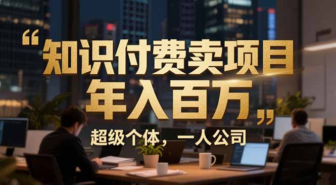 从0到年入百万：超级个体实战心得公开，个人IP×精准引流×成交系统全拆解-项目资源网