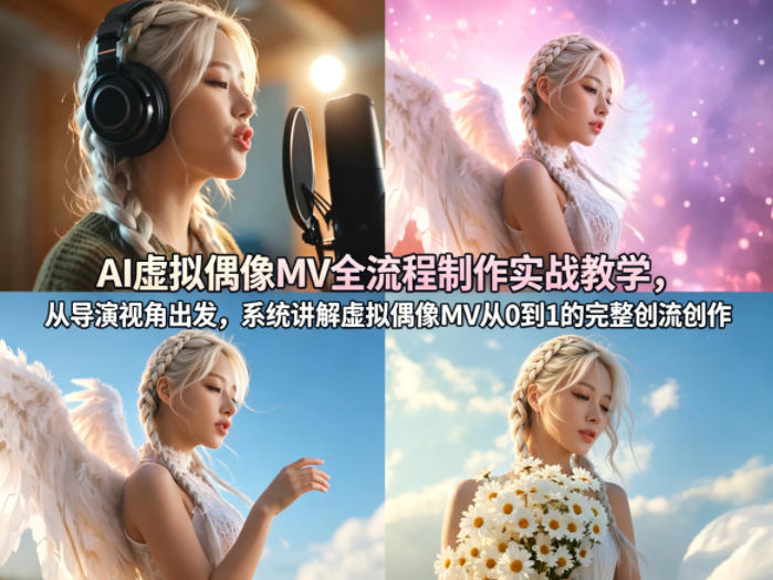 AI虚拟偶像MV全流程制作实战教学，从导演视角出发，系统讲解虚拟偶像MV从0到1的完整创作流程-项目资源网