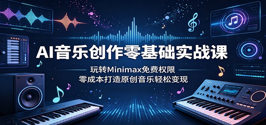 AI音乐创作零基础实战课：玩转Minimax免费权限，零成本打造原创音乐轻松变现-项目资源网