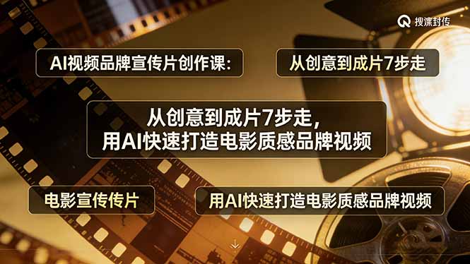 AI视频品牌宣传片创作课：从创意到成片7步走，用AI快速打造电影质感品牌视频-项目资源网